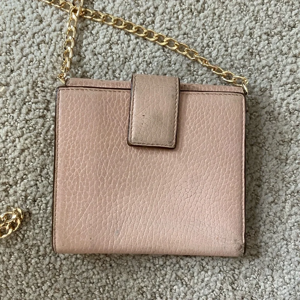 Gucci Marmont French flap bifold wallet on chain pink gold - Picture 3 of 7